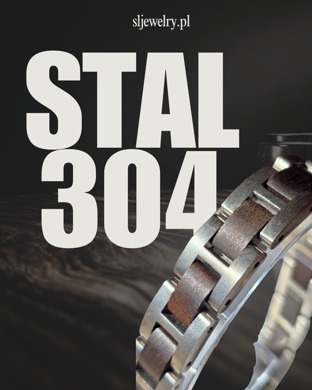 Męska bransoletka z drewna i stali nierdzewnej w pudełku prezentowym IronOak — ekskluzywny dodatek dla pewnych siebie mężczyzn