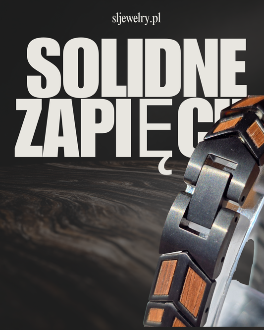Luksusowa męska bransoletka z drewna oliwkowego i stali nierdzewnej S&L Jewelry – ręczna robota, wyjątkowa jakość, idealny prezent dla mężczyzny