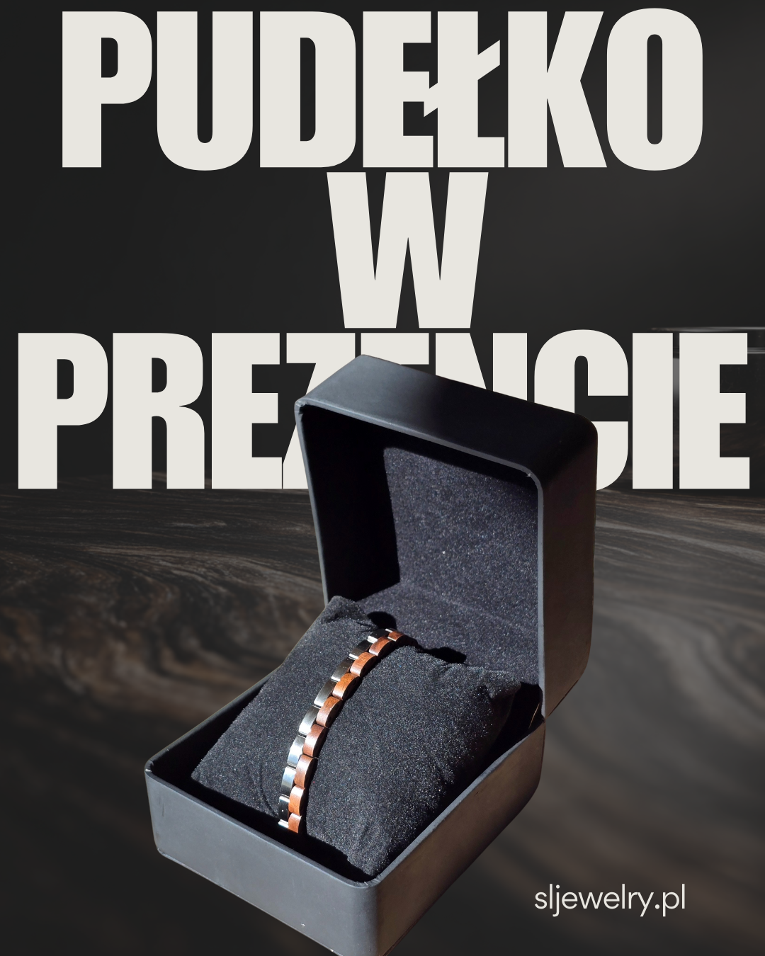 Męska bransoleta ze stali nierdzewnej i naturalnego drewna