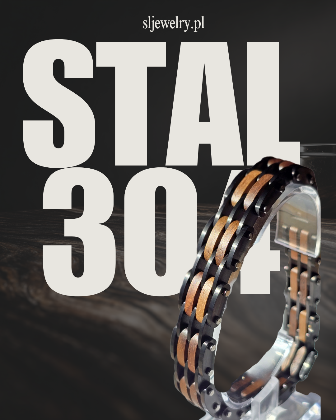 Męska bransoletka z drewna oliwkowego i stali 304 — symbol siły, pewności siebie i klasy | Idealny prezent dla mężczyzny