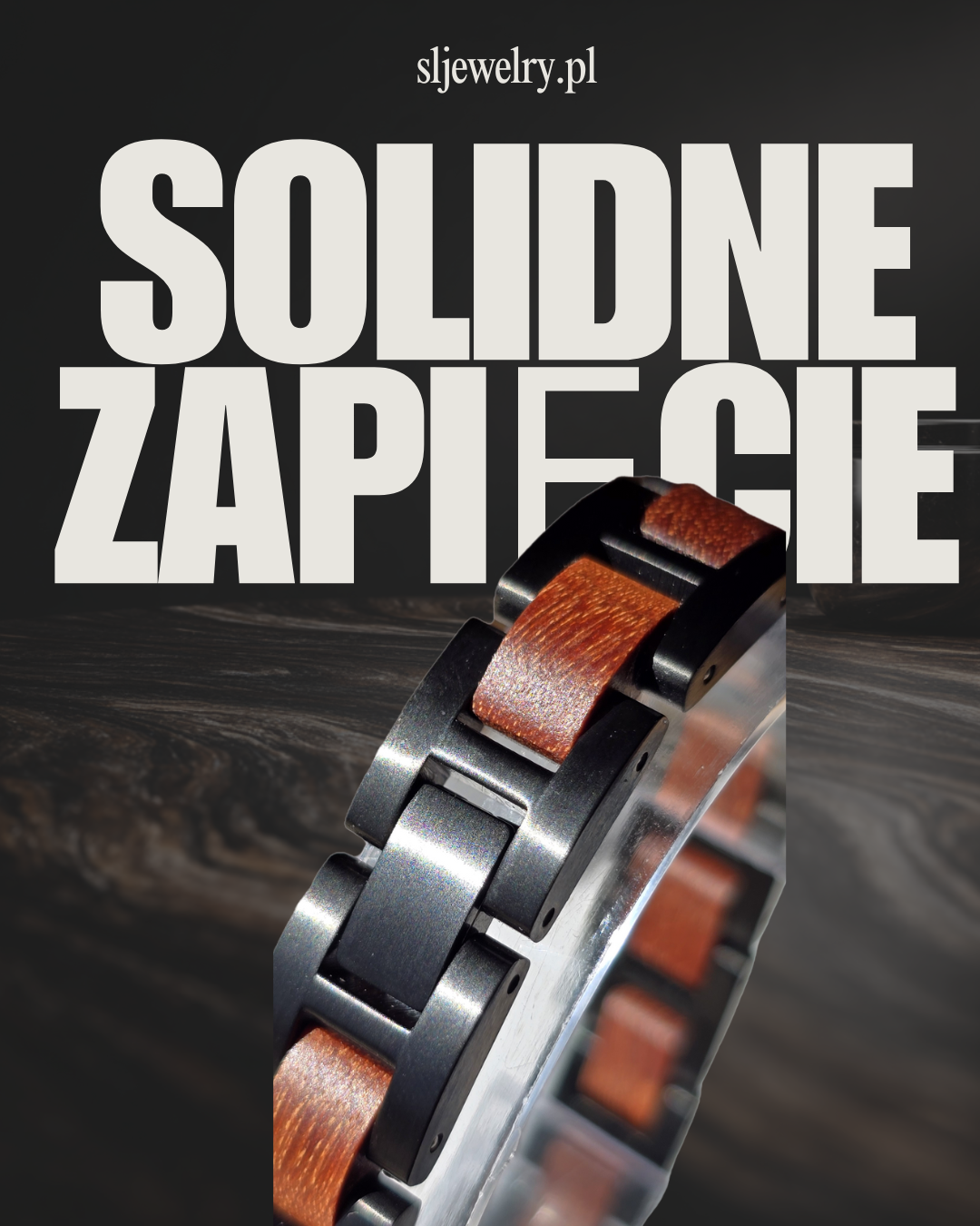 Męska bransoletka ze stali nierdzewnej i dębu w skórzanym pudełku prezentowym, elegancki dodatek dla mężczyzn, bransoletka stal i drewno, luksusowy prezent dla niego