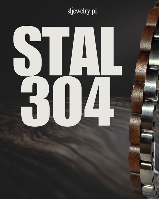 Męska bransoleta ze stali nierdzewnej i naturalnego drewna