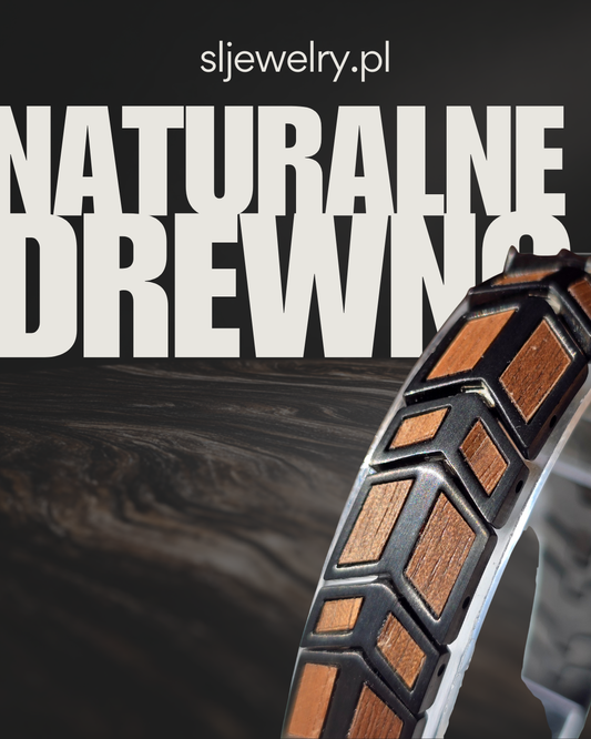 Luksusowa męska bransoletka z drewna oliwkowego i stali nierdzewnej S&L Jewelry – ręczna robota, wyjątkowa jakość, idealny prezent dla mężczyzny